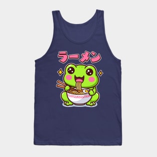 Cute Frog Eating Ramen Kawaii Anime Toad Lover Tank Top